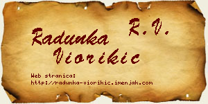 Radunka Viorikić vizit kartica